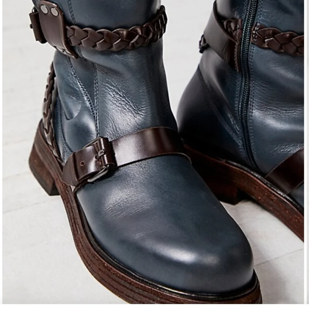Free People Billie Buckle Moto Boot